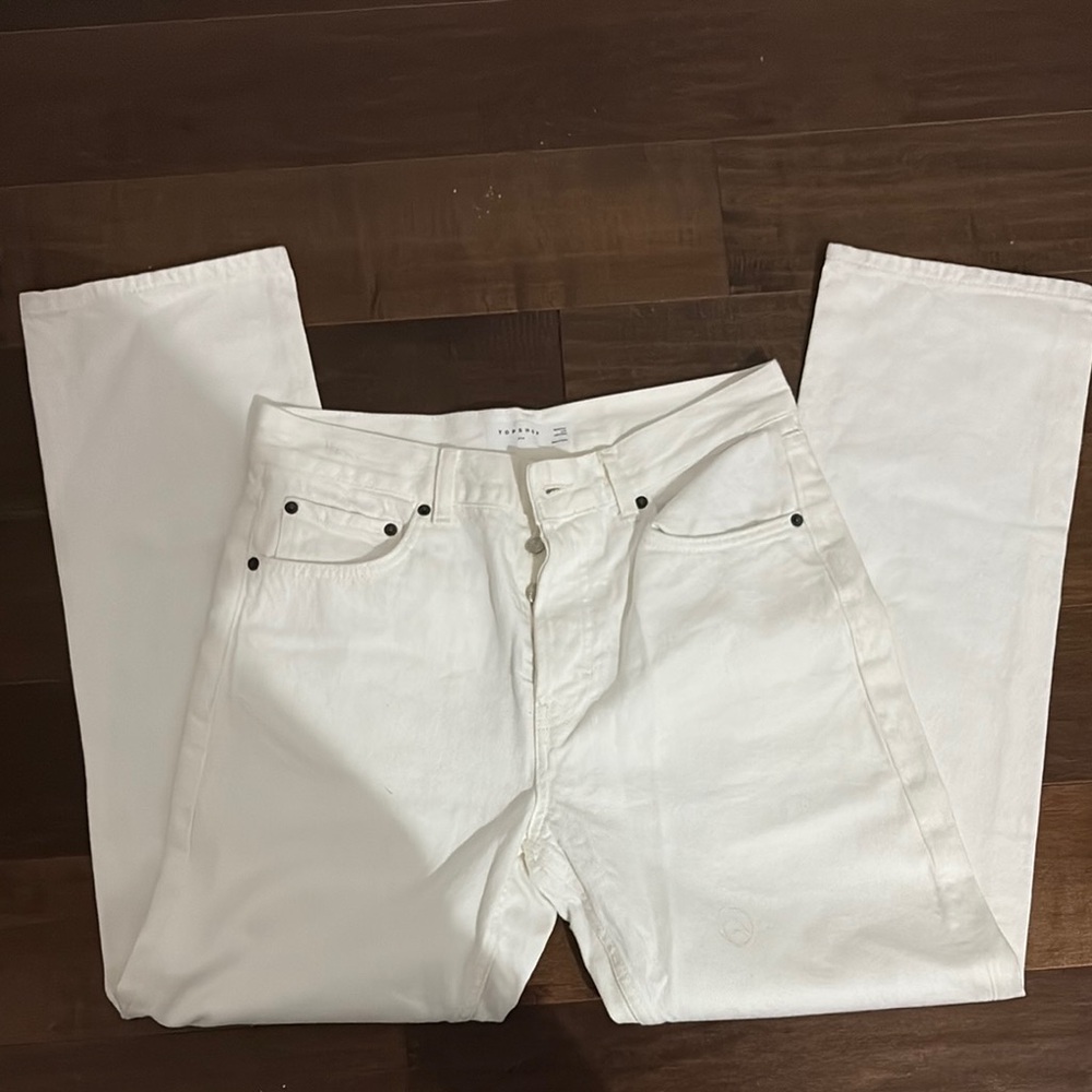 Topshop White Straight Jeans
